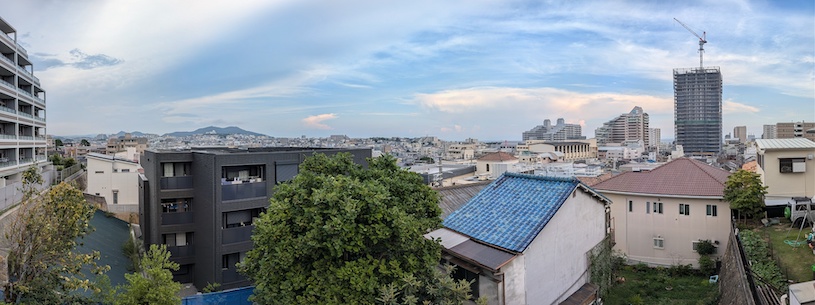201 景色のパノラマ写真。東〜南の風景